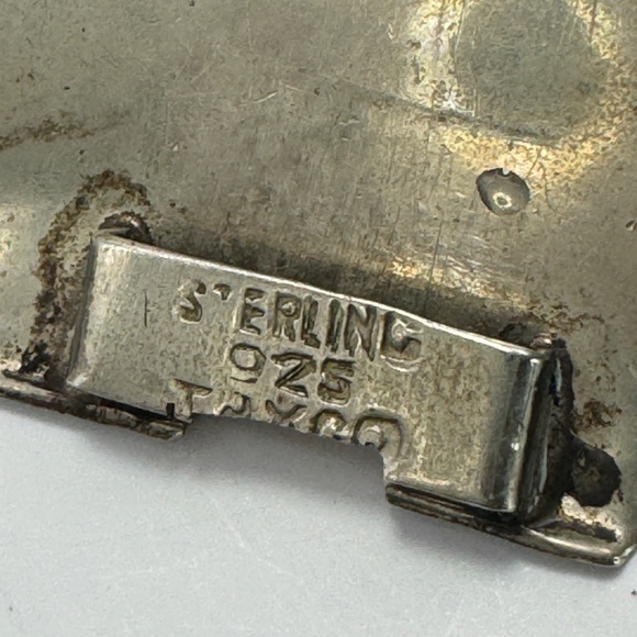 RARE (Entire Full Set) 1960s Taxco Sterling Silver and Blue Glass Jewelry Marked - Picture 14 of 15